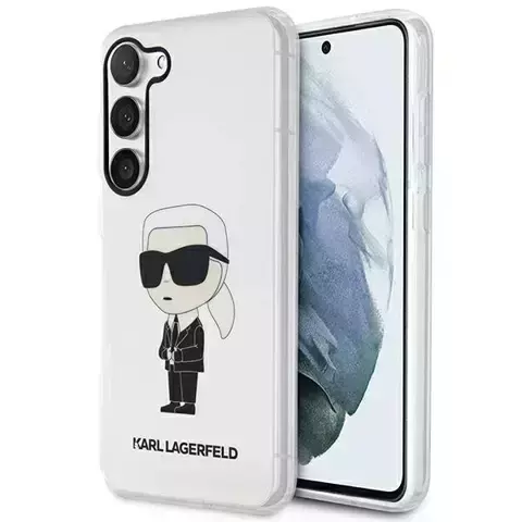 Schutzhülle Karl Lagerfeld KLHCS23SHNIKTCT für Samsung Galaxy S23 S911 transparente Hardcase Ikonik Karl Lagerfeld