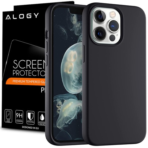 Schutzhülle für Alogy Thin Soft Case für iPhone 13 Pro Max, schwarzes Glas