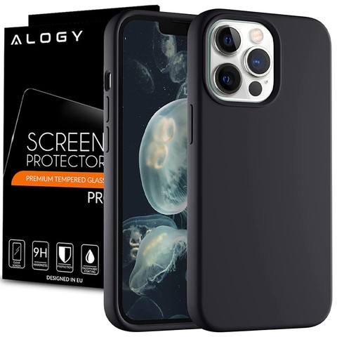 Schutzhülle für Alogy Thin Soft Case für iPhone 13 Pro, schwarzes Glas