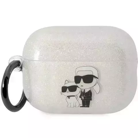 Schutzhülle für Kopfhörer Karl Lagerfeld KLAP2HNKCTGT für Apple AirPods Pro 2 Abdeckung transparent Gliter Karl