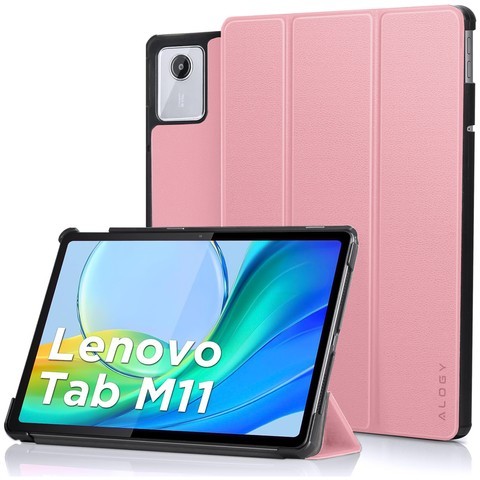 Schutzhülle für Lenovo Tab M11 10,95 Zoll TB330FU / TB330XU / TB331FC, Buchhülle mit Klappgehäuse, Schutzhülle, Alogy Pink Glass Stylus