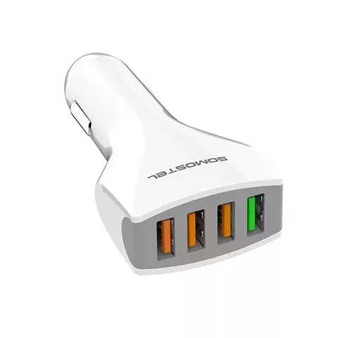 Somostel SMS-A66 Quick Charge QC 3.0 3A 4X USB Autoladegerät Weiß