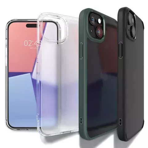 Spigen Crystal Hybrid-Hülle für Apple iPhone 15 Plus – transparent und blau