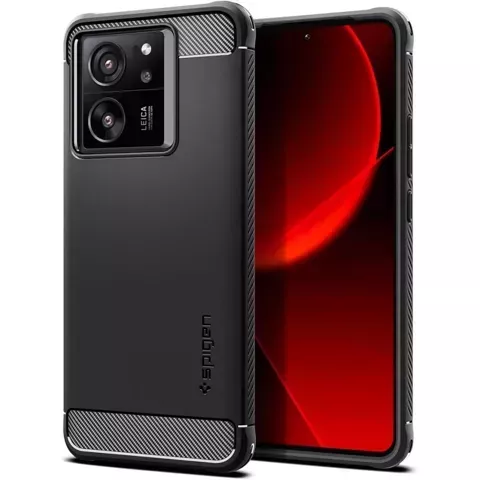 Spigen Rugged Armor Handyhülle Schutzhülle für Xiaomi 13R/13T Pro Mattschwarz