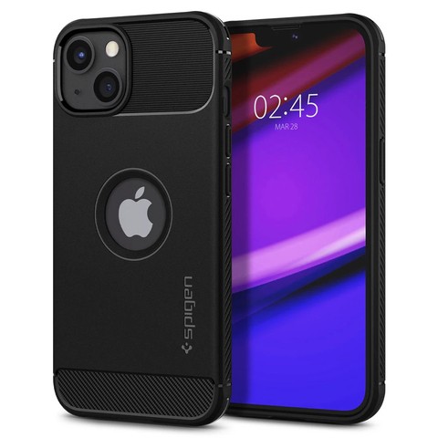 Spigen Rugged Armor Hülle für Apple iPhone 13 Mattschwarz