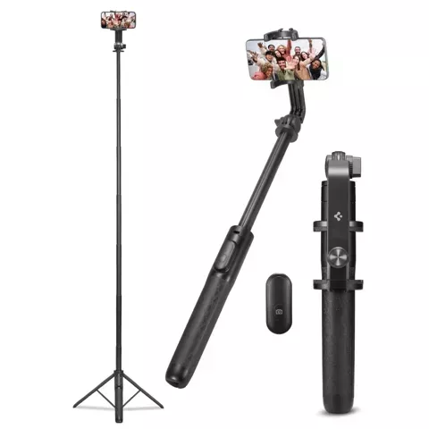 Spigen S560W Bluetooth Selfie-Stick-Stativ Schwarz