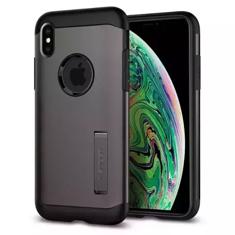 Spigen Slim Armor Handyhülle für iPhone Xs Max grau