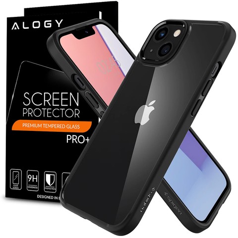 Spigen Ultra Hybrid Hülle für Apple iPhone 13 Mattschwarzes Glas