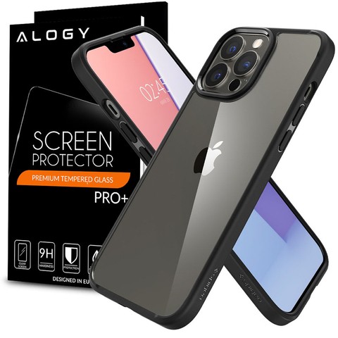 Spigen Ultra Hybrid Hülle für Apple iPhone 13 Pro Mattschwarzes Glas