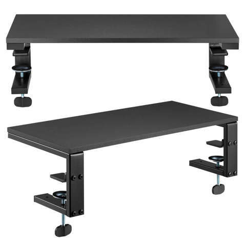 Stehtischregal für Monitor Laptop Computer verstellbar an der Tischplatte Ergo Clamp Riser Black