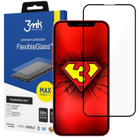 Szkło 3mk Flexible Glass Max 7H für Apple iPhone 13 / 13 Pro / 14 Schwarz
