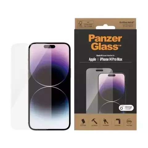 Szkło PanzerGlass Classic Fit für iPhone 14 Pro Max 6,7" Displayschutz antibakteriell 2770