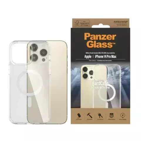 Szkło PanzerGlass HardCase für iPhone 14 Pro Max 6,7" MagSafe Antibacterial Militärqualität transparent 0412