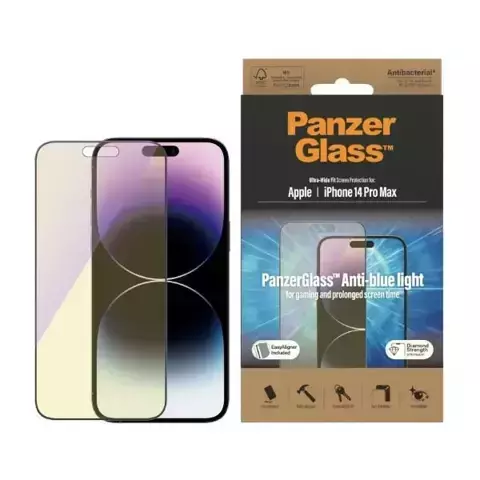 Szkło PanzerGlass Ultra-Wide Fit für iPhone 14 Pro Max 6,7" Displayschutz Antibakteriell Easy Aligner inklusive Anti-Blaulicht 2794