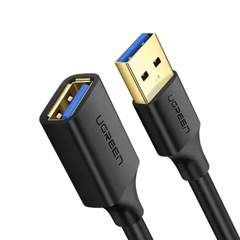 UGREEN Kabel Verlängerungskabel USB 3.0 (weiblich) - USB 3.0 (männlich) Adapter 1,5 m schwarz (US129 30126)