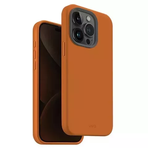 UNIQ Lino Hue Hülle für iPhone 15 Pro 6,1" Magclick Charging Orange/Sunset Orange