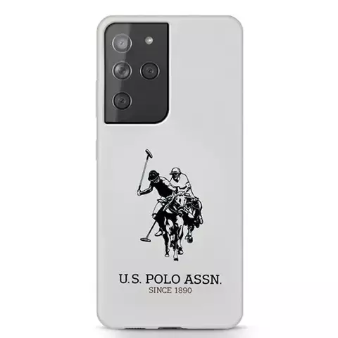 US Polo Silikon Logo Handyhülle für Samsung Galaxy S21 Ultra weiß/weiß