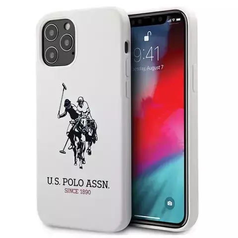 US Polo USHCP12LSLHRWH Handyhülle für Apple iPhone 12 Pro Max weiß/weiße Silikonkollektion