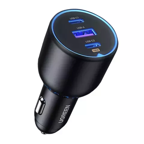 Ugreen CD293 Autoladegerät 2x USB-C PD und 1x USB-A 130W - Schwarz