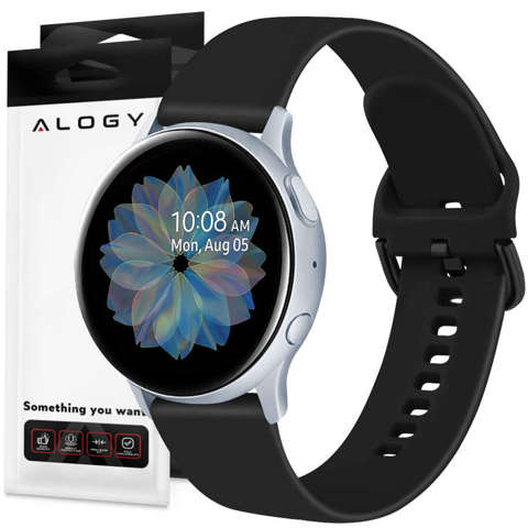 Universal Alogy Strap mit Schnalle für 20 mm schwarze Smartwatch