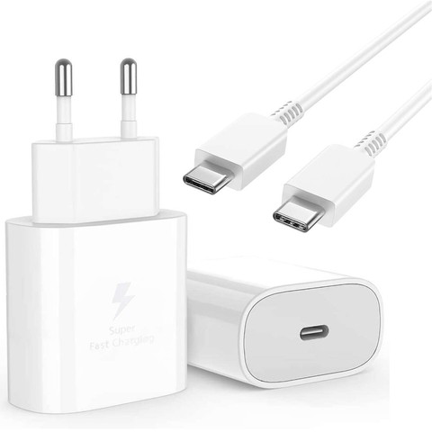 Wandladegerät 3,6 A, 25 W, schnelle Stromversorgung, PD, USB-C, Typ C, einzelnes weißes USB-C-Kabel