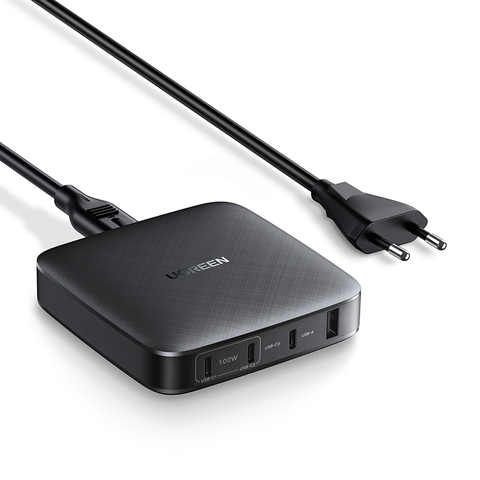 Wandladegerät UGREEN CD226, USB QC3.0, 3x USB-C, 100W, PD (schwarz)