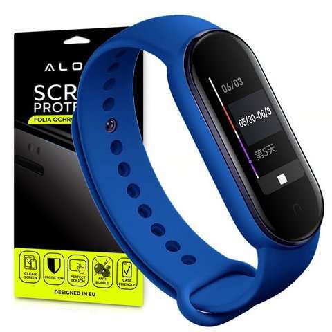 Weiches Alogy-Gummiband für Xiaomi Mi Band 5 Marineblau 5x Alogy-Folie