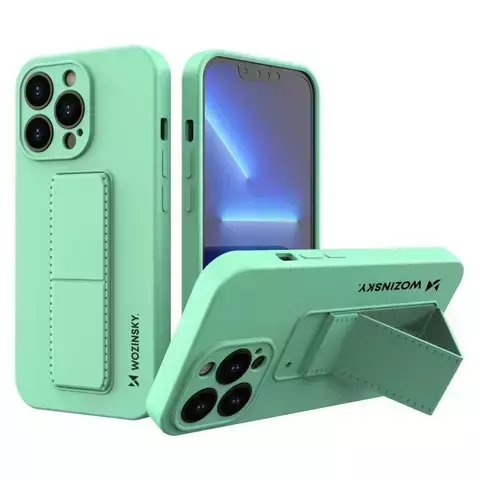 Wozinsky Kickstand Case Silikonhülle mit Ständer für iPhone 13 Pro mint