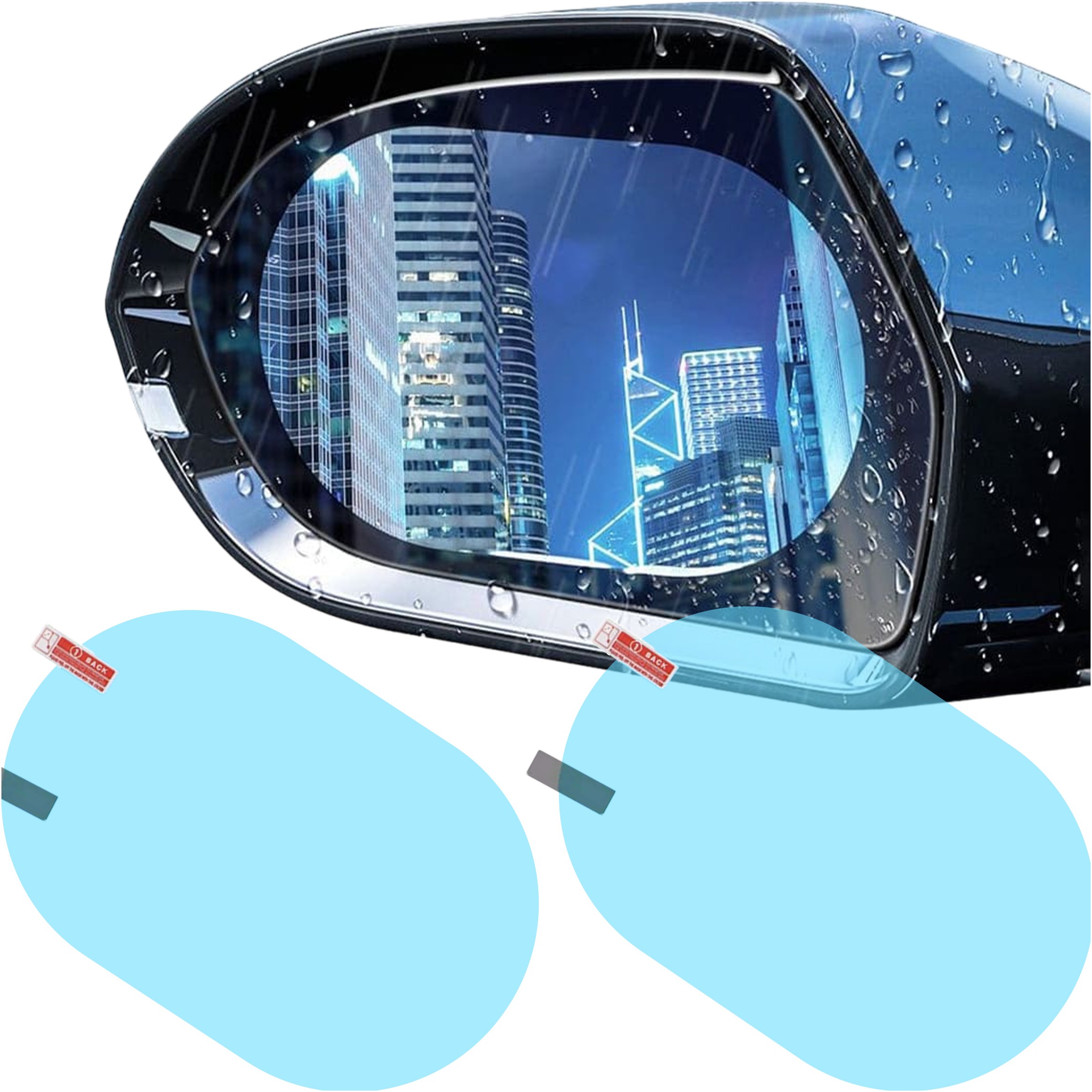 2x Nano Raincover Anti-Fog für Auto-Außenspiegel 135x95mm 