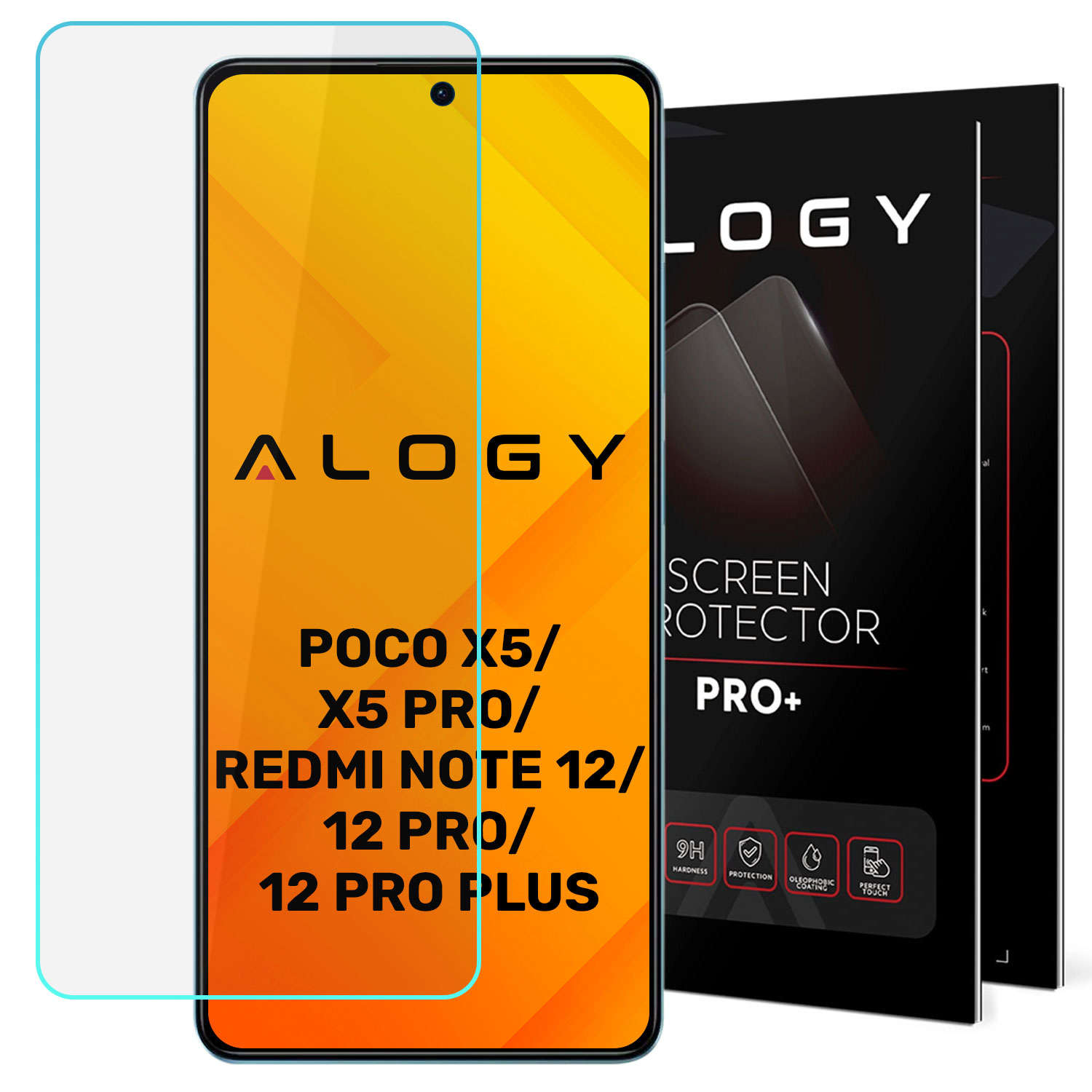 9H gehärtetes Glas Alogy Displayschutz PRO für Xiaomi Poco X5/ Pro/ Redmi  Note 12/ Pro/ Pro Plus 5G 