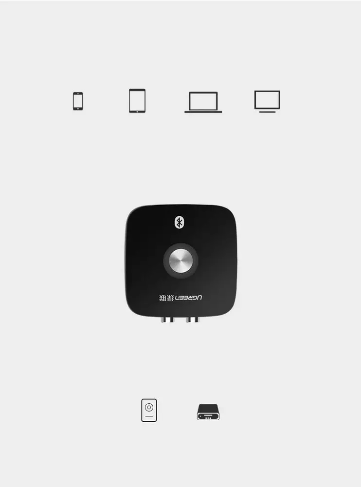 Adapter UGREEN Bluetooth 5.1 Empfänger aptX 2RCA / 3,5 mm Miniklinke  schwarz (40759) 