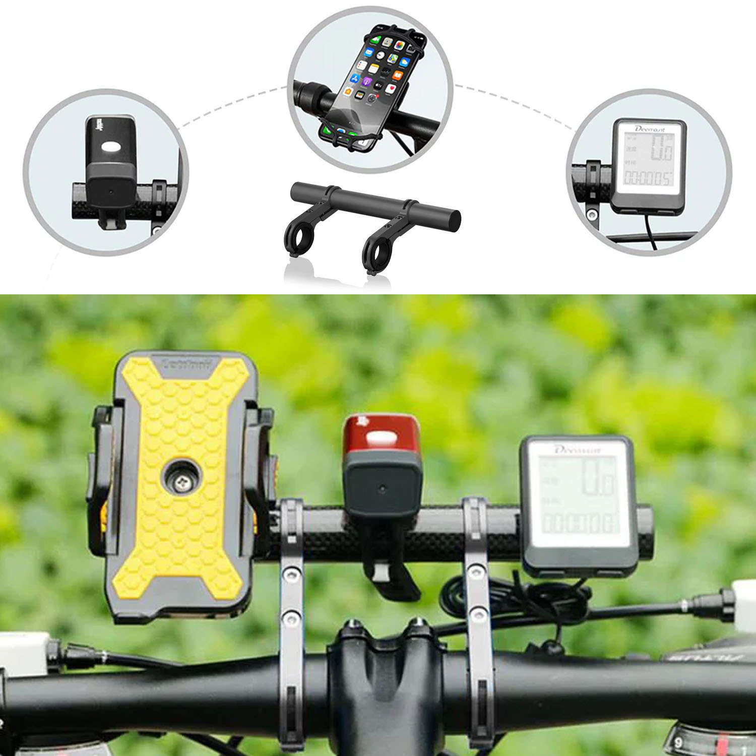 Fahrradhalter Alogy Metal Fahrradhalter für das Telefon am Lenker für ein  Fahrrad Motorroller Schwarz 