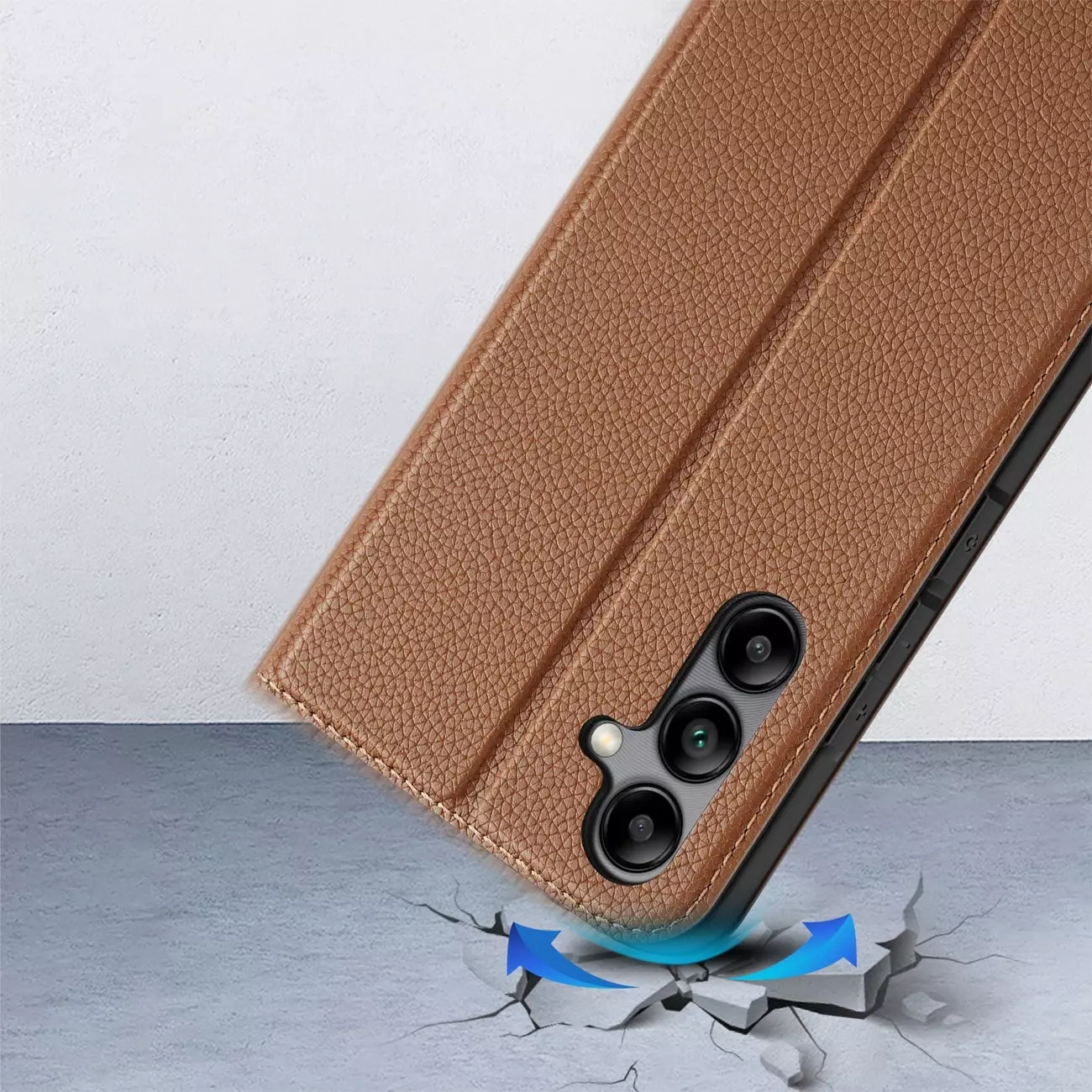 Dux Ducis Skin X2 Hülle Samsung Galaxy A34 5G Flip Case Wallet Stand Braun  
