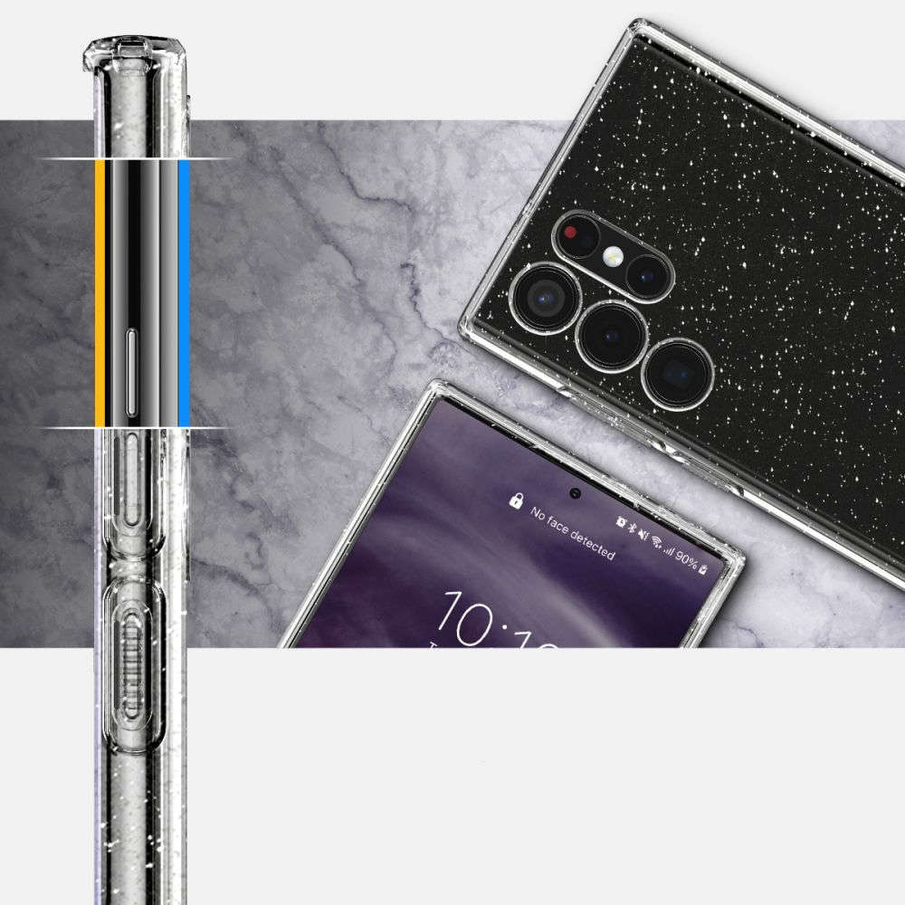 Etui für das Samsung Galaxy S22 Ultra Spigen Liquid Crystal Glitter Crystal  