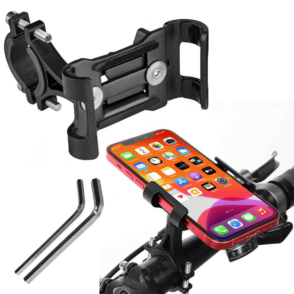Fahrradhalter aus Metall für den Lenker für ein Telefon für einen  Fahrradmotorroller schwarz 