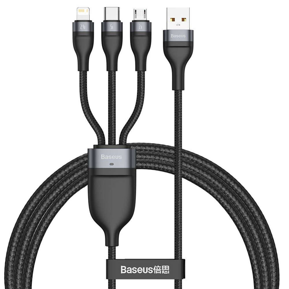 Baseus CAMYS-01 mobile phone cable Black 1 m USB A Micro-USB B