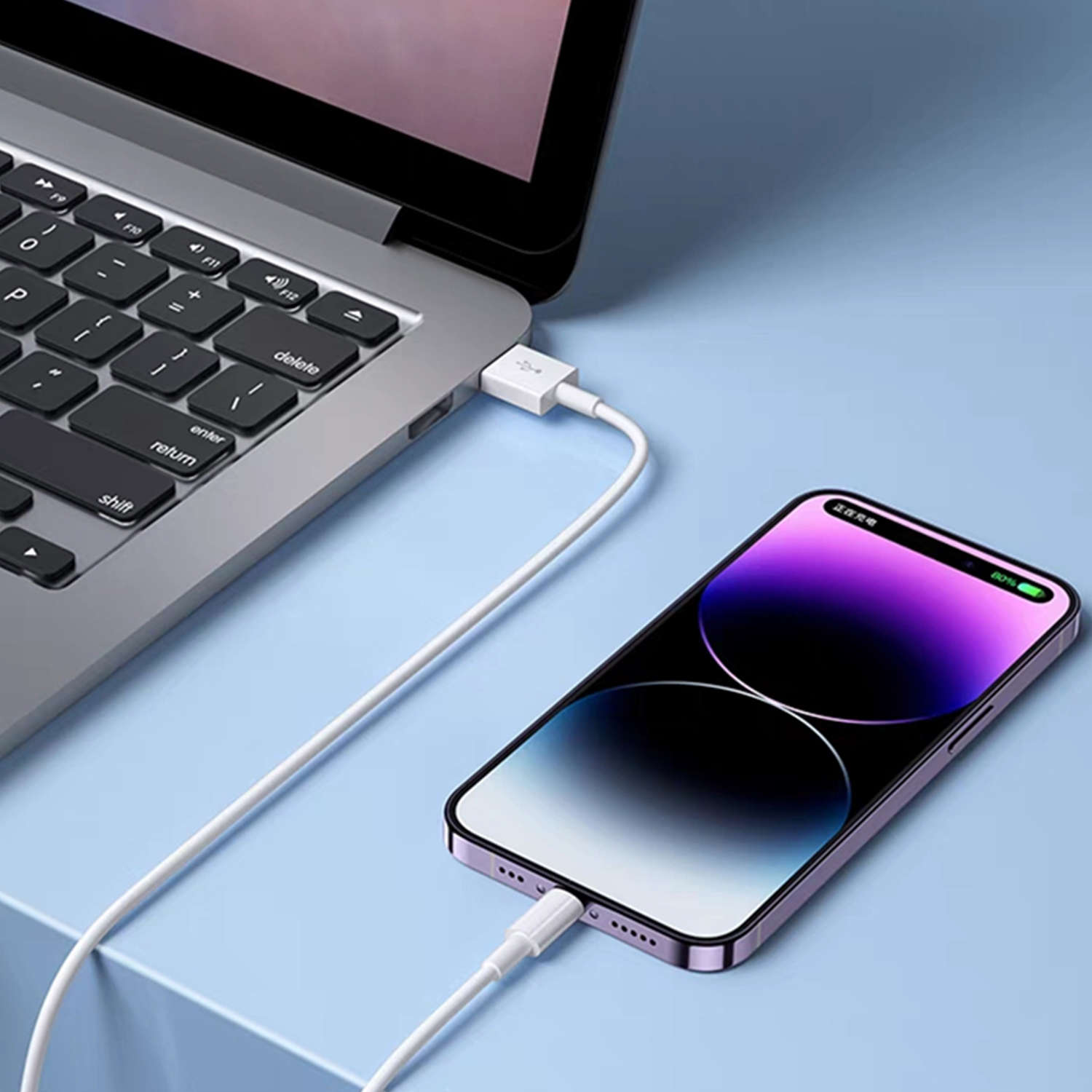 Kabel 2m Lightning auf USB-A USB für Apple iPhone, iPad, iPod BOX Weiß 