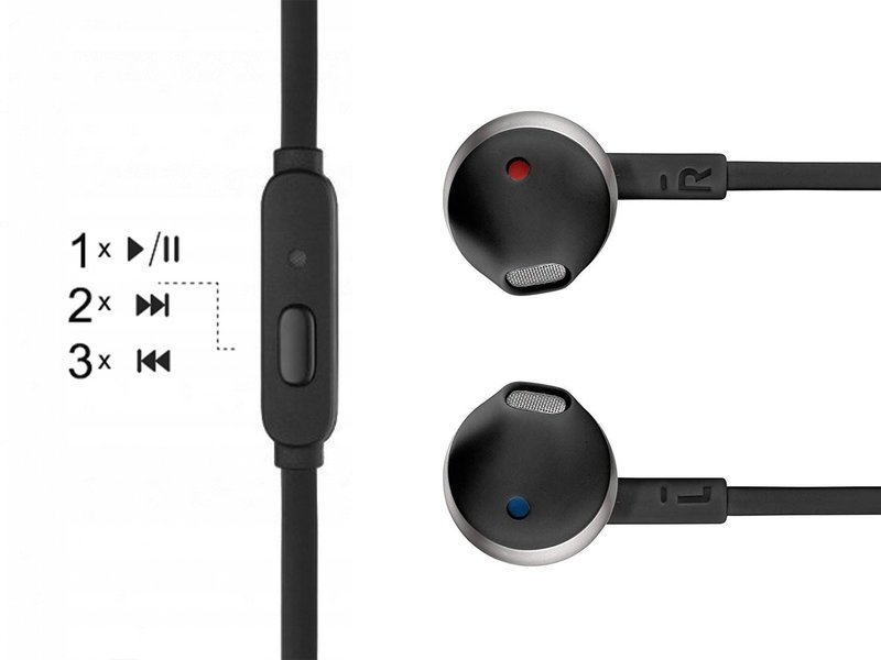 Kabelgebundener In-Ear-Kopfhörer JBL by Harman und Mikrofon schwarz T205 silber