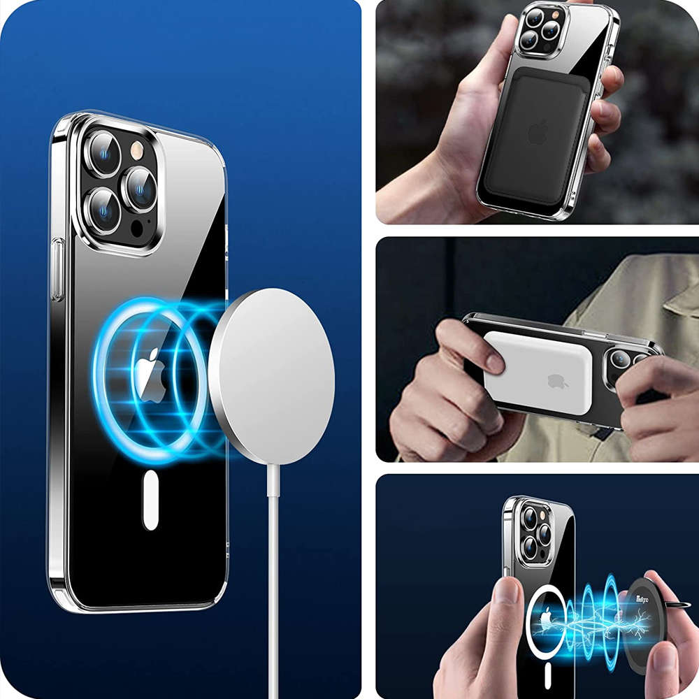 MagSafe Case Ultra Slim Mag Alogy for Qi für Apple iPhone 14 Pro  transparentes Qi-Ladegerät 