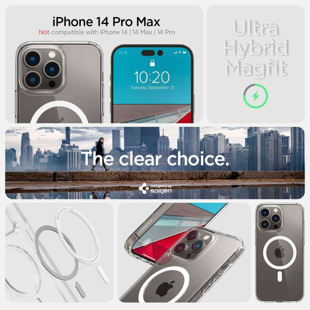 MagSafe Hülle Spigen Ultra Hybrid Mag Hülle für Apple iPhone 14 Pro Max  Weiß 