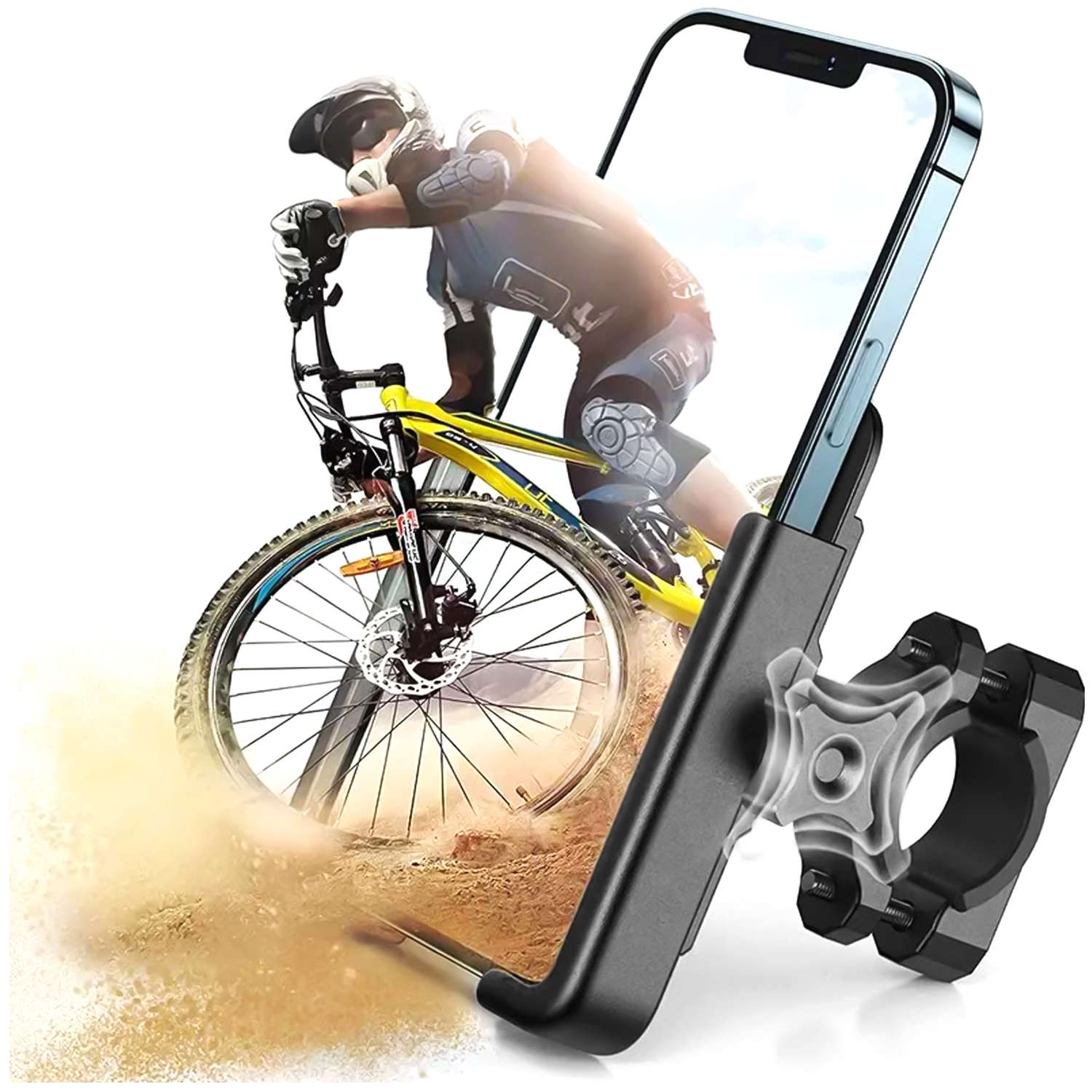 Sicherheitsgurt Alogy TPU-Gummiband zum Schutz des Telefons 4,7-6,7 für  Fahrradhalter Universal Schwarz 