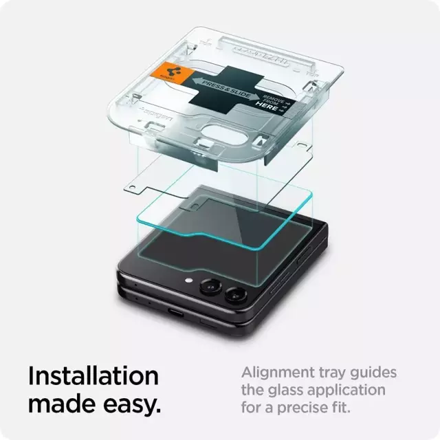 2er-Pack Spigen Glas.TR „EZ Fit“ gehärtetes Glas für Samsung Galaxy Z Flip 5 klar