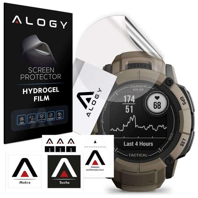 2x Alogy Hydrogel Smartwatch Schutzfolie für Garmin Instinct 2X Tactical