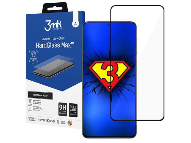 3mk HardGlass Max Fingerabdruck Panzerglas für Samsung Galaxy S21 FE Schwarz