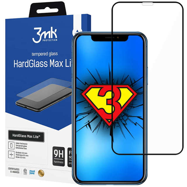 3mk HardGlass Max Lite Panzerglas für Apple iPhone 11 Schwarz