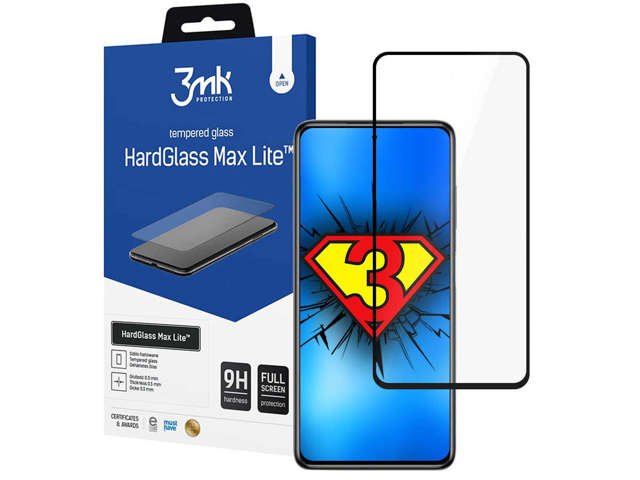 3mk HardGlass Max Lite Schutzglas für Xiaomi Poco x3 NFC Schwarz