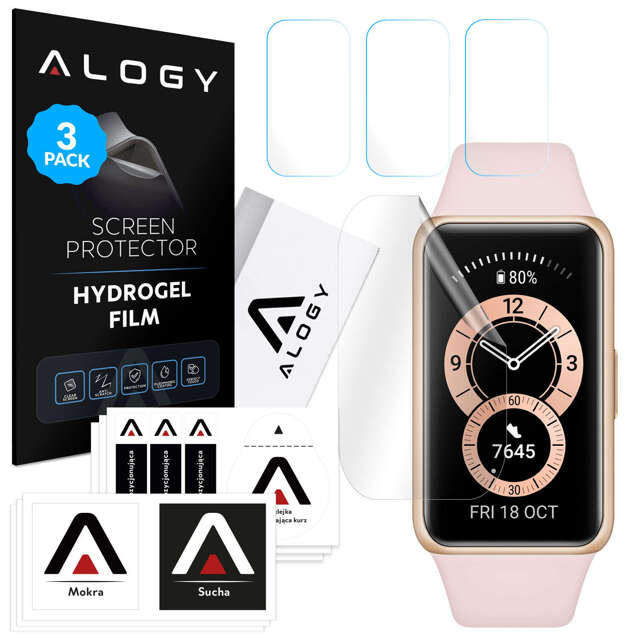 3x Alogy Hydrogel Schutzfolie für Huawei Band 6 Smartwatch