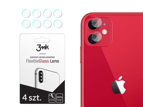 4x 3mk Flexibles Glas für Apple iPhone 11 Kameraobjektiv