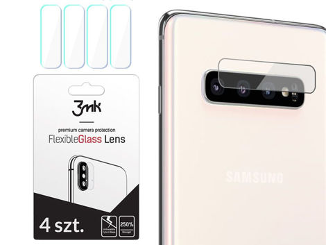 4x 3mk Flexibles Glas für Kameraobjektiv für Galaxy S10 Plus