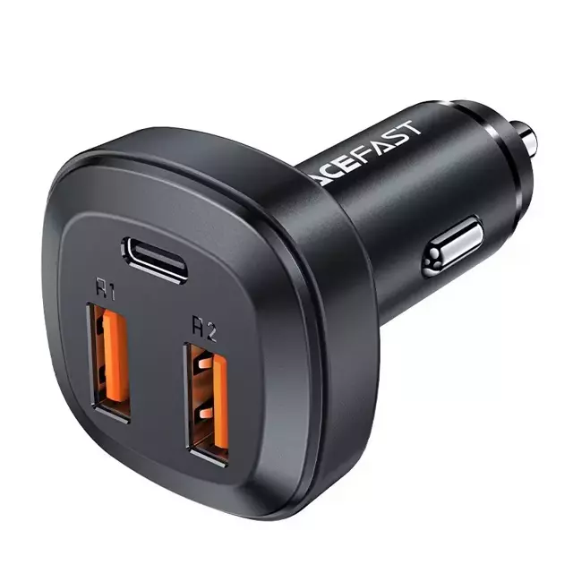 Acefast Autoladegerät 66W 2x USB / USB Type C, PPS, Power Delivery, Quick Charge 4.0, AFC, FCP, SCP schwarz (B9)